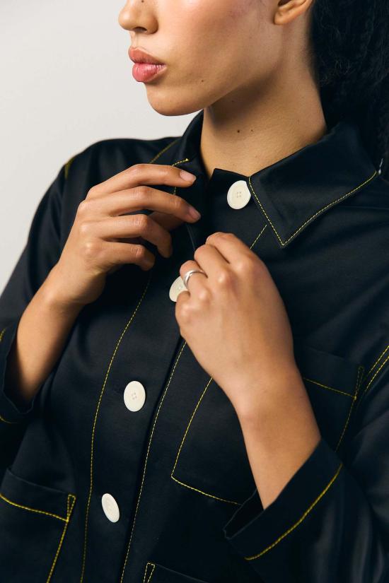  Kas Maria 자켓 새틴 A 라인 셔츠 재킷 - OTHER BRANDS