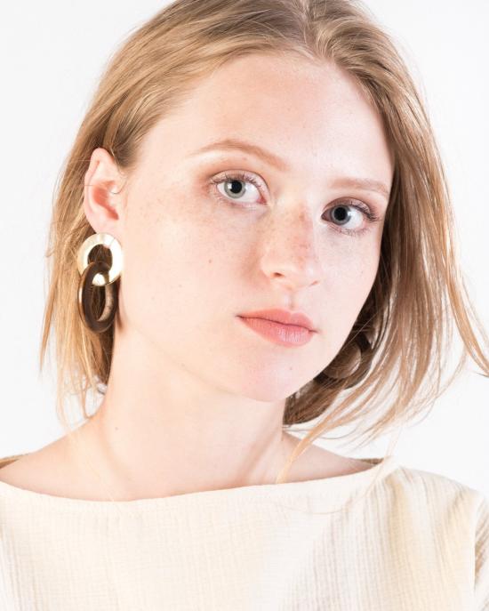  Luiny 이어링 루이니 우드 클래식 이어 펜던트 (초콜릿 색상) - OTHER BRANDS