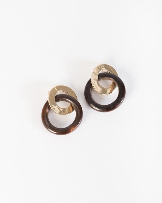  Luiny 이어링 루이니 우드 클래식 이어 펜던트 (초콜릿 색상)