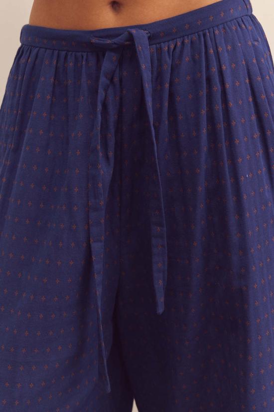  amente 스트레이트 팬츠 아멘테 드로스트링 와이드  코발트 - OTHER BRANDS