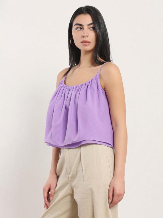  나지라 민소매 티셔츠 라일라 크롭 탱크 - NAZEERAH