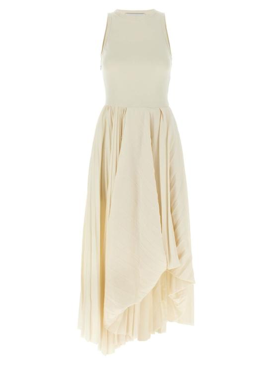  알렉산더 맥퀸 롱 원피스 비대칭 드레스 화이트