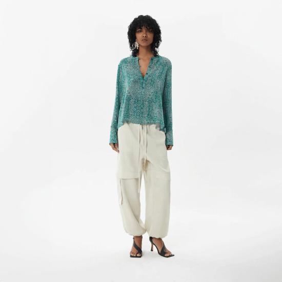  마리아 셰르 블라우스 몰데스 클레멘스 셔츠 에메랄드 시보리