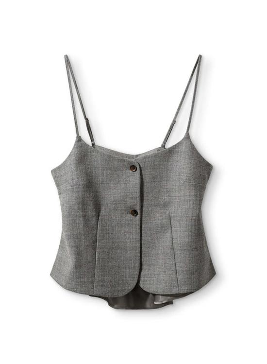  더 가먼트 블라우스 가먼트 파인 탑 그레이 멜란지 - THE GARMENT