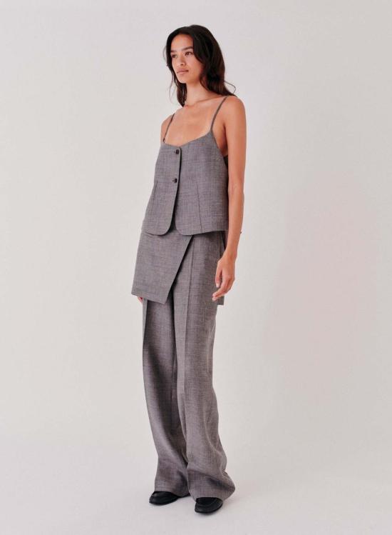  더 가먼트 블라우스 가먼트 파인 탑 그레이 멜란지 - THE GARMENT