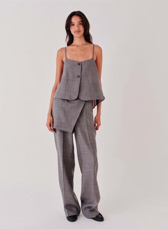  더 가먼트 블라우스 가먼트 파인 탑 그레이 멜란지 - THE GARMENT