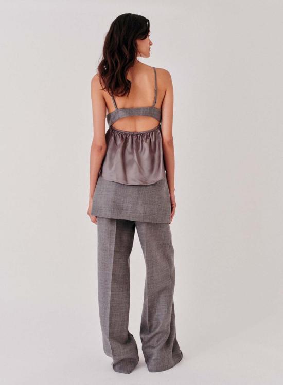  더 가먼트 블라우스 가먼트 파인 탑 그레이 멜란지 - THE GARMENT