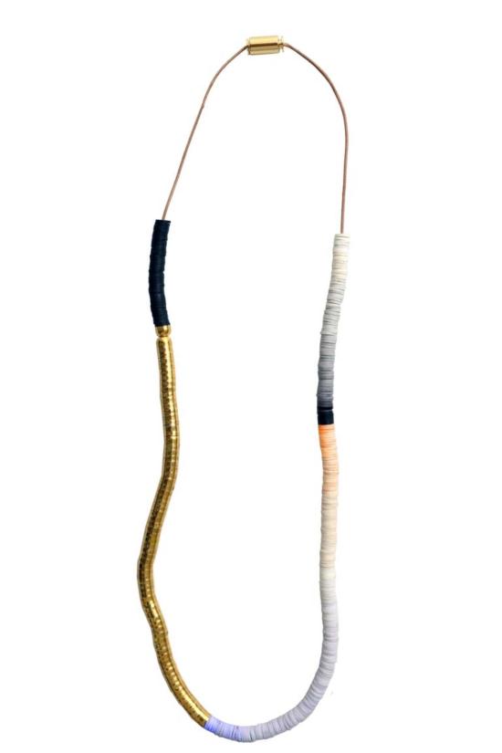  줄리 테브노 목걸이/팬던트 그라데이션 청키 트리컬러 이시안드 목걸이 금도금