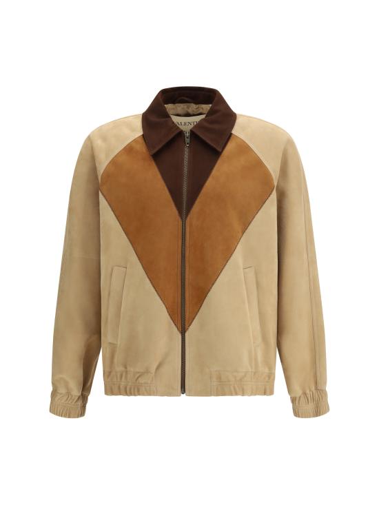26SS 발렌티노 가라바니 가죽 자켓 8V3NB00VB8J D8X BROWN