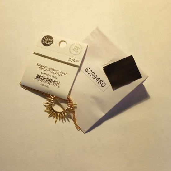  Ten Thousand Villages 목걸이/팬던트 만 마을 키라논 선버스트 골드 펜던트 목걸이 - OTHER BRANDS