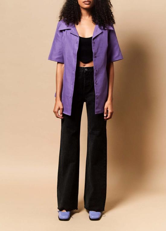  리 뉴욕 블라우스 리 니 사브리나 버튼다운 셔츠 - LEIGH NY