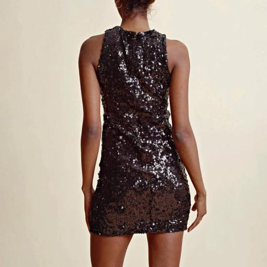  TiMo 숏 원피스 티모 스팽글 민소매 미니 드레스 블랙/골드 - OTHER BRANDS