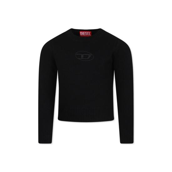  [키즈] 디젤 풀오버 키즈 크롭 스웨터 블랙