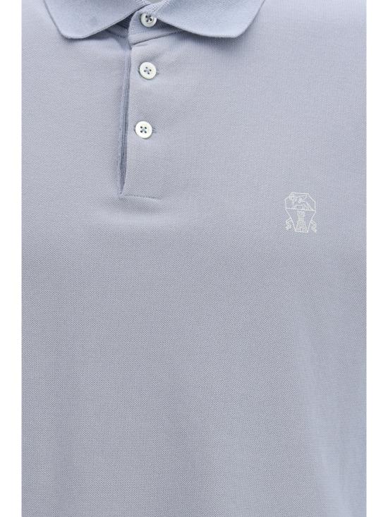 26SS 브루넬로 쿠치넬리 피케 폴로 셔츠 ME8548788 COG70 LIGHT BLUE - BRUNELLO CUCINELLI