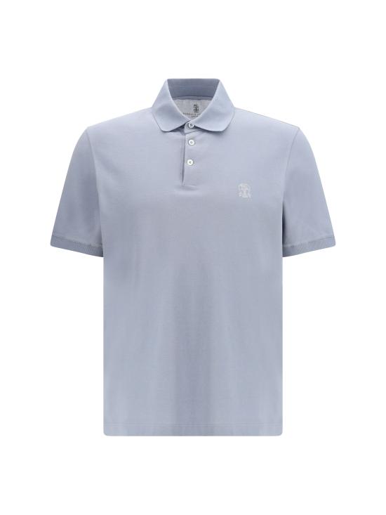 26SS 브루넬로 쿠치넬리 피케 폴로 셔츠 ME8548788 COG70 LIGHT BLUE