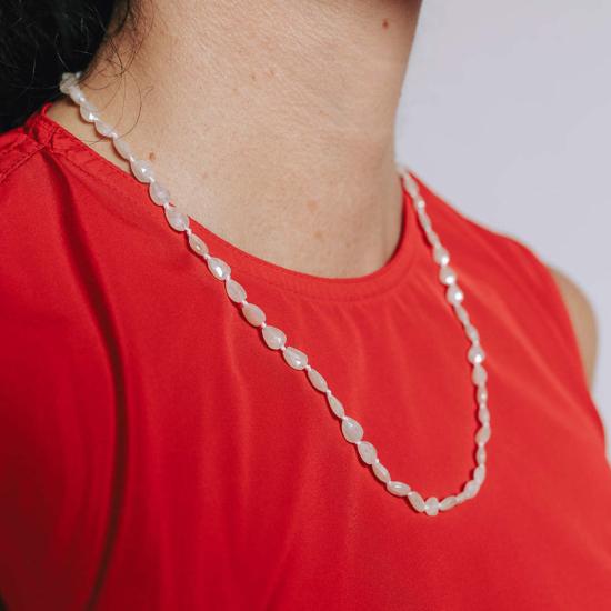  자하바 목걸이/팬던트 실버라이트 비즈 목걸이 (은색) - ZAHAVA