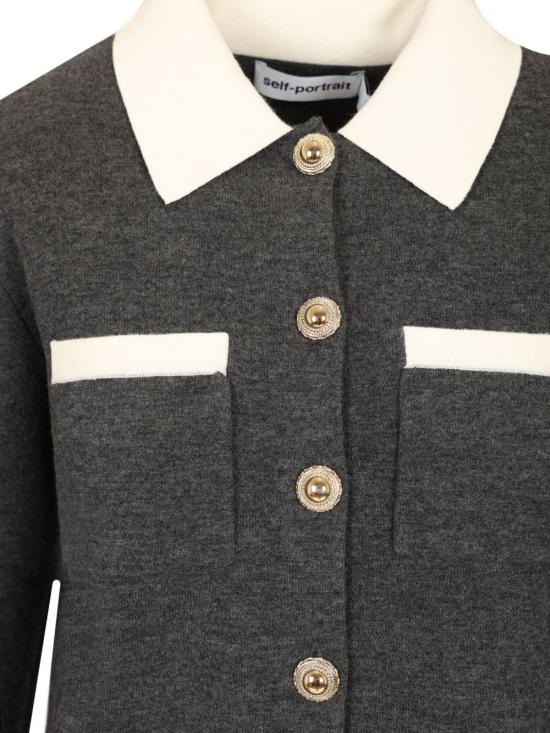  셀프 포트레이트 가디건 니트  그레이 - SELF PORTRAIT