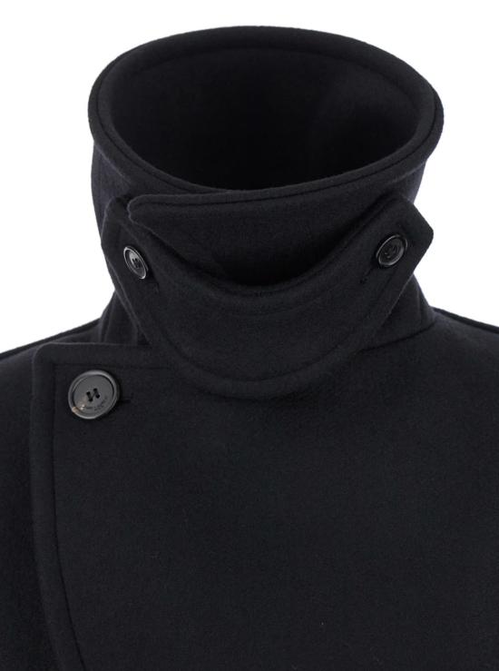  생로랑 코트 오버사이즈 카반  블랙 - SAINT LAURENT