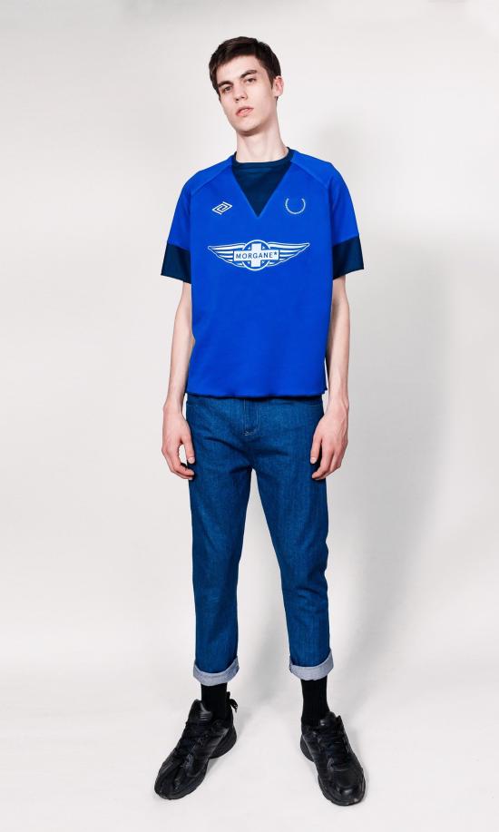  엠 프레스 반팔 티셔츠 M 프레스 풋볼 티셔츠 블루