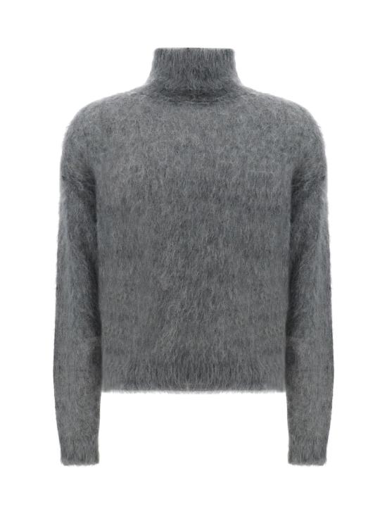  생로랑 터틀넥 스웨터 그레이 신