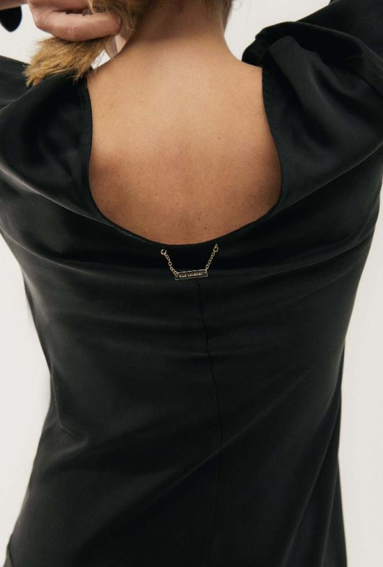  실크 런드리 롱 원피스 풀 슬리브 바이어스컷 드레스 블랙 - SILK LAUNDRY