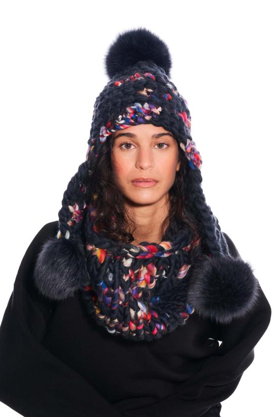  미샤램퍼트 머플러/스카프 미샤 램퍼트 라지 스누드 스카프 다크 트웜블리 - MISCHA LAMPERT