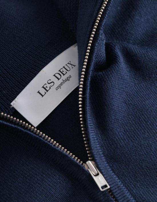  레듀 스웨터 Les Deux Greyson 하프 지퍼 메리노  네이비 - LES DEUX