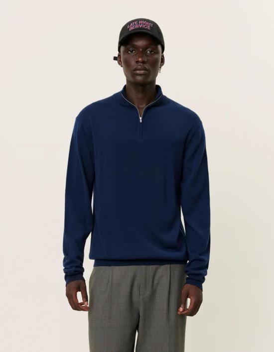  레듀 스웨터 Les Deux Greyson 하프 지퍼 메리노  네이비