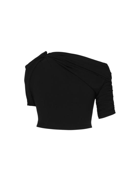  자크뮈스 반팔 티셔츠 Jacquemus Drapeado  블랙 - JACQUEMUS