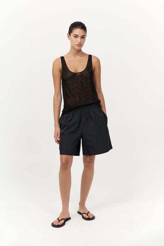  세인트아그니 블라우스 세인트 아그니 유리 구슬 메시 탑 - ST.AGNI