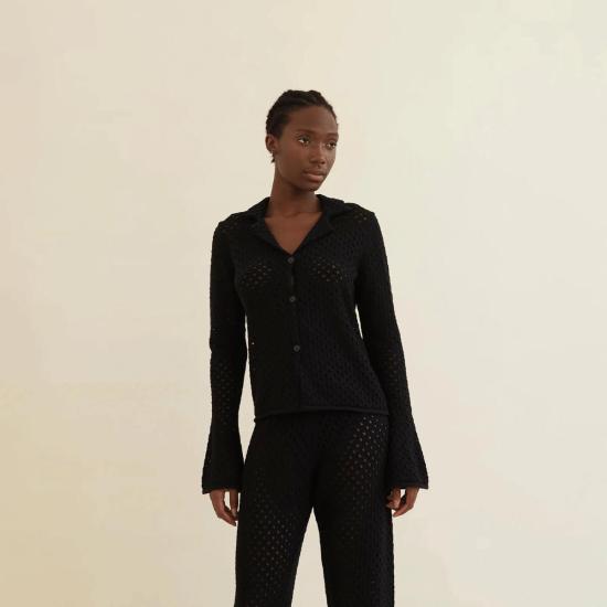  Opera Sport 긴팔 티셔츠 오페라 스포츠 버나뎃 니트 셔츠 블랙