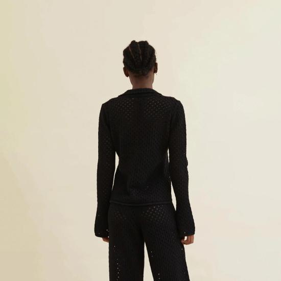  Opera Sport 긴팔 티셔츠 오페라 스포츠 버나뎃 니트 셔츠 블랙 - OPERA SPORT