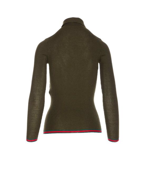  구찌 폴로 티셔츠 웹 디테일 폴로 그린 - GUCCI