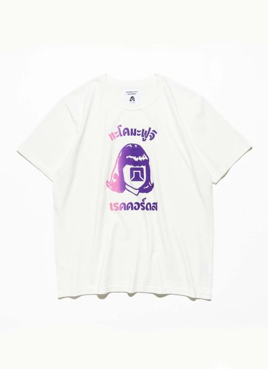  타코마 후지 레코즈 반팔 티셔츠 타코마 후지 레코드 파후랏 마켓 티셔츠 (Moola Tee 디자인) 화이트