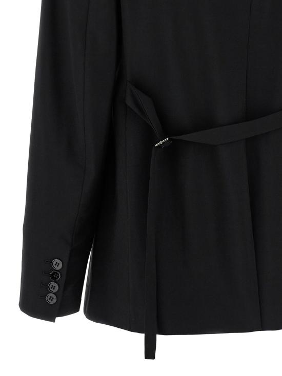  넨시 도자카 수트 자켓 Nensi Dojaka 벨트 블레이저 블랙 - NENSI DOJAKA