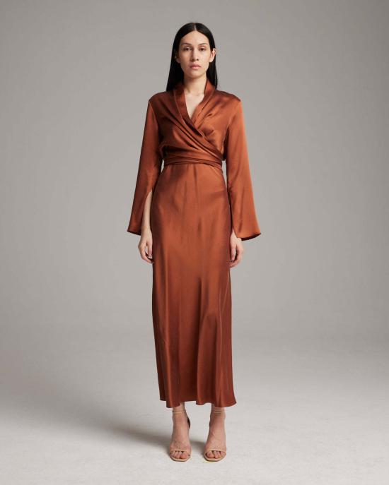  보즈 블라우스 Voz 실크 페더라이트 랩  골드 - VOZ