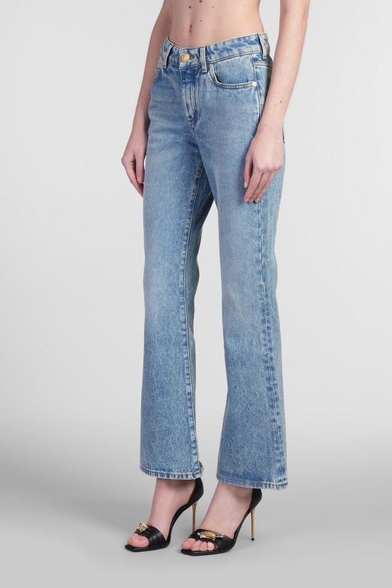  발망 데님 팬츠 블루 코튼 진 - BALMAIN