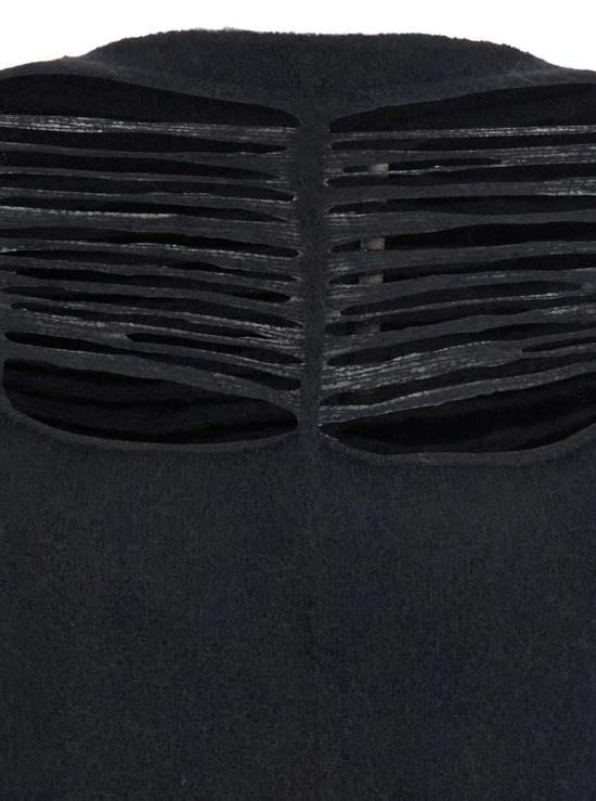 릭 오웬스 스웨터 디스트레스드 이펙트 컷아웃  블랙 - RICK OWENS