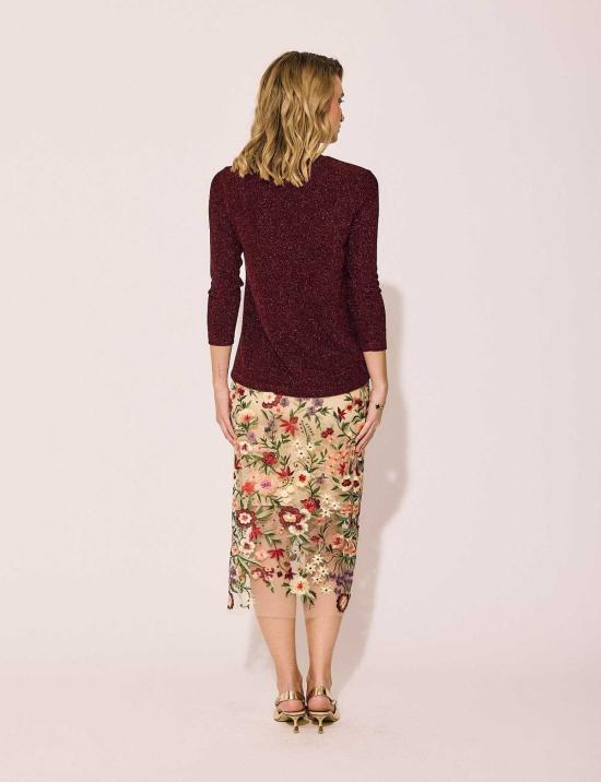  린제이 니콜라스 뉴욕 미디 스커트 린지 니콜라스 뉴욕 레이스 스커트 플로럴 - LINDSAY NICHOLAS NEW YORK