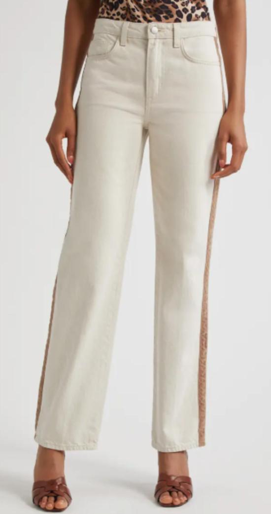  라장스 데님 팬츠 L'agence Jones Ultra H/R 스토브파이프 진 Desert Tan/Taupe