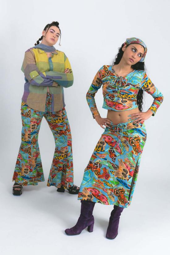  아바카시 민소매 티셔츠 노바 탑 모스 프린트 - ABACAXI