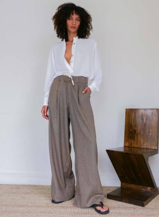  Sloan 스트레이트 팬츠 슬론 스트라이프 보이프렌드 팬츠 브라운/베이지