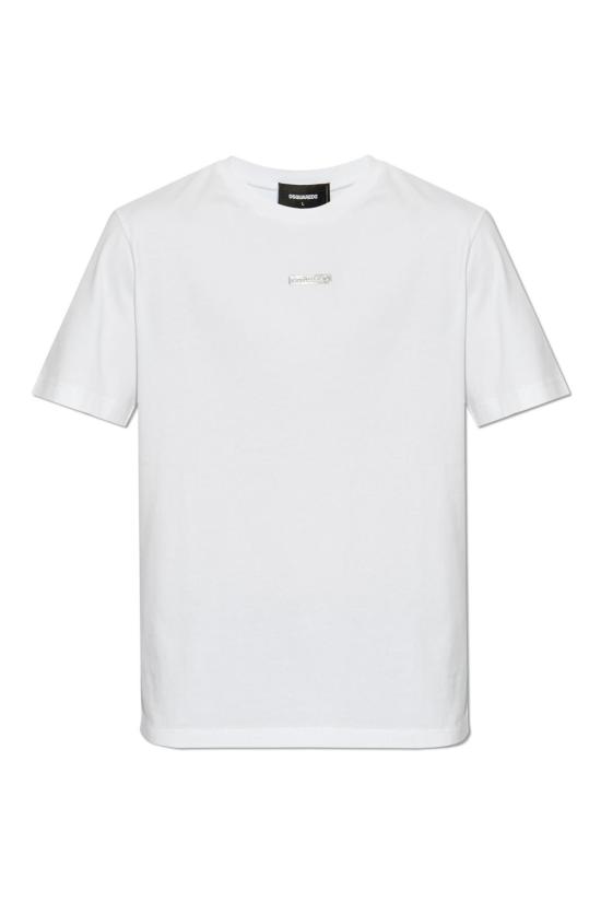  디스퀘어드2 반팔 티셔츠 Dsquared2 로고 티셔츠 화이트