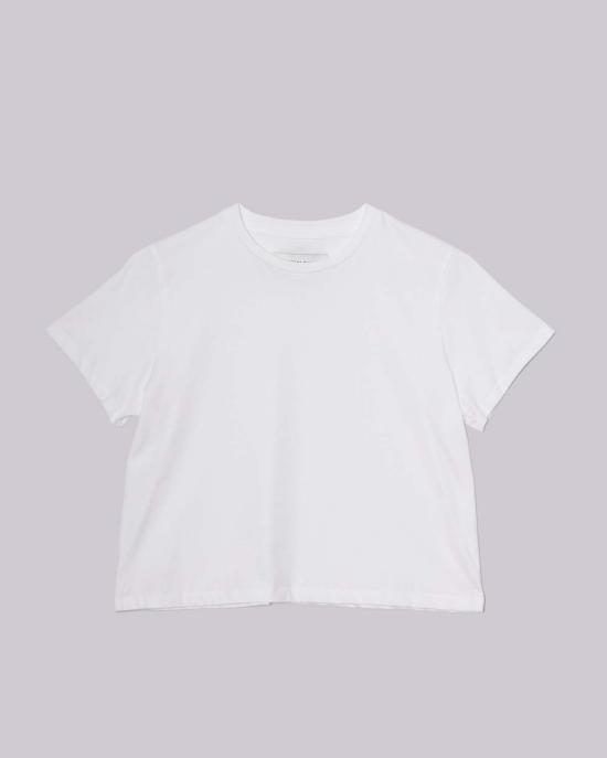  사야카 다비스 뉴욕 반팔 티셔츠 사야카 데이비스 뉴욕 컴팩트 티셔츠 화이트 - SAYAKA DAVIS NEW YORK