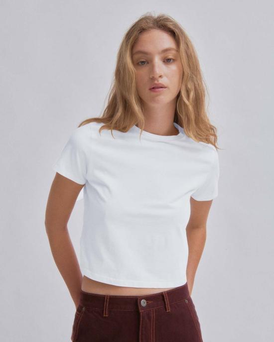  사야카 다비스 뉴욕 반팔 티셔츠 사야카 데이비스 뉴욕 컴팩트 티셔츠 화이트 - SAYAKA DAVIS NEW YORK