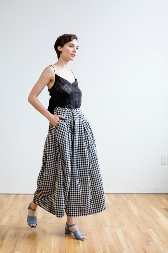  RUJUTA SHETH 스트레이트 팬츠 루주타 셰스 프리다 팬츠 블랙 & 화이트 체스 - OTHER BRANDS