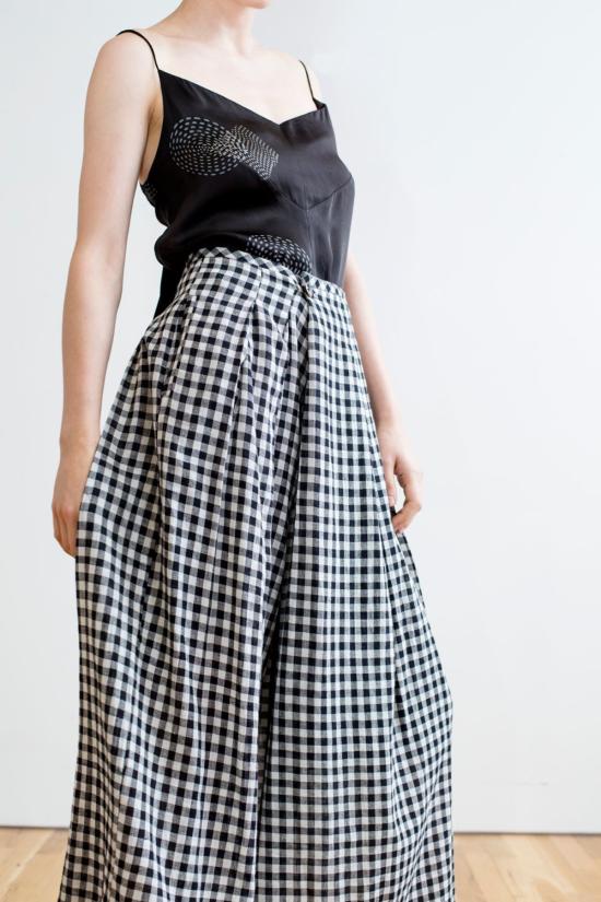  RUJUTA SHETH 스트레이트 팬츠 루주타 셰스 프리다 팬츠 블랙 & 화이트 체스 - OTHER BRANDS