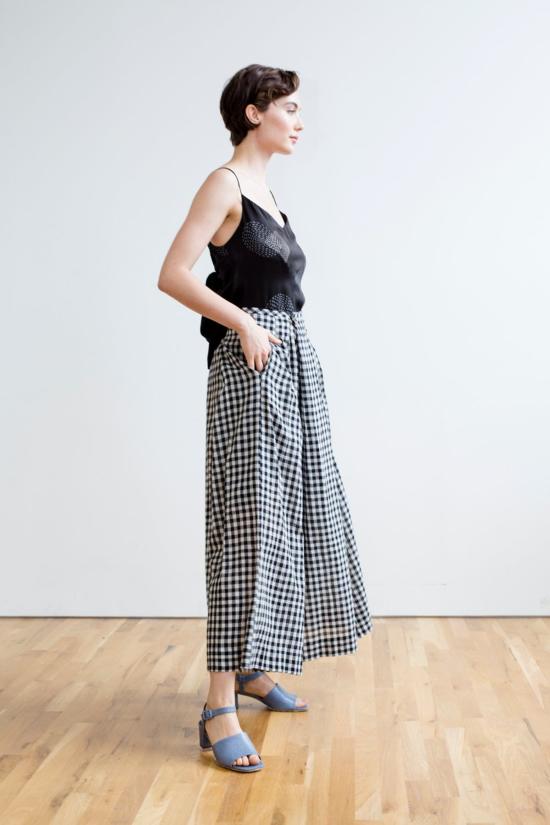  RUJUTA SHETH 스트레이트 팬츠 루주타 셰스 프리다 팬츠 블랙 & 화이트 체스 - OTHER BRANDS