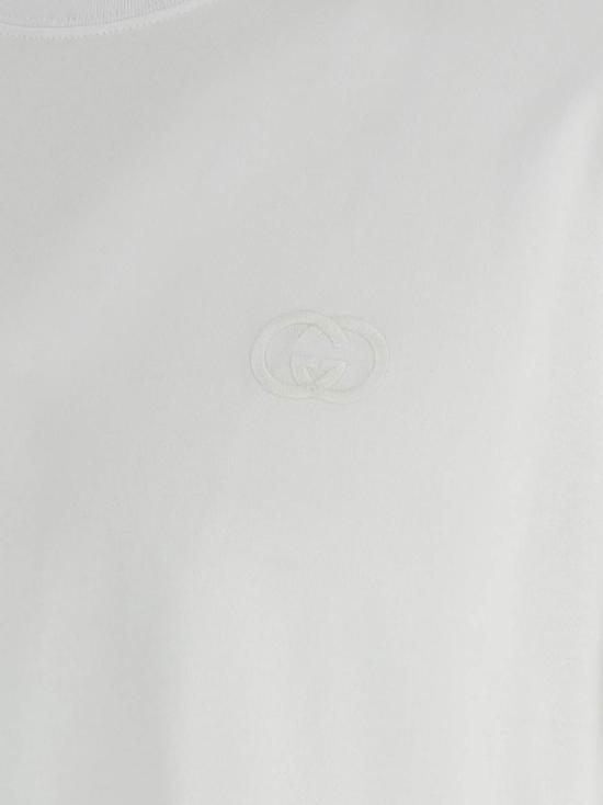  구찌 반팔 티셔츠 로고 자수 티셔츠 화이트 - GUCCI
