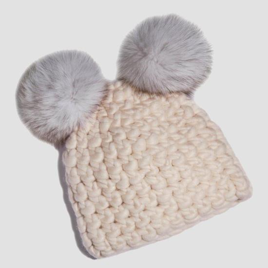  Mischa Lampert 모자 미샤 램퍼트 화이트 미키 + 화이트 XL 폼폼
